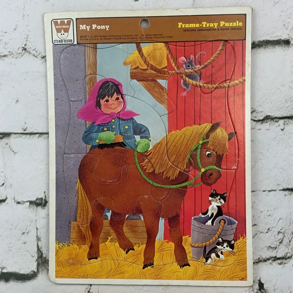 Whitman Kids Frame Tray Puzzles Vintage 1970's Lot Of 3 My‎ Pony Nature Fun
